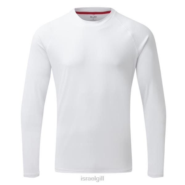 Gill Marine טי שרוול ארוך uv tec לגברים PN2XD543 Gill sailing jacket לָבָן